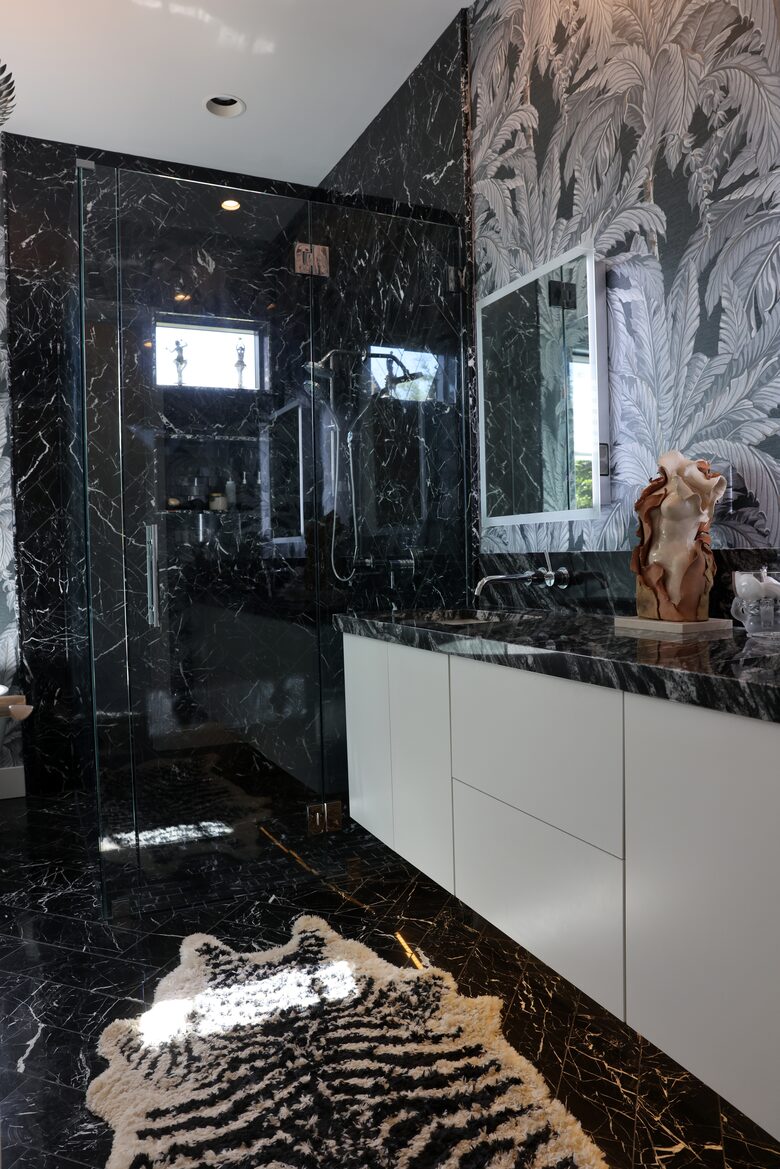 Master Shower and Vanity there is also a heated toilet/bidet combo
