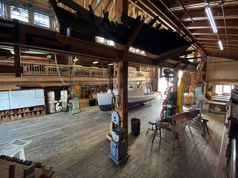 Watch traditional boat builders at the Watercraft Center.