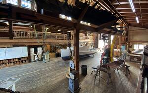 Watch traditional boat builders at the Watercraft Center.
