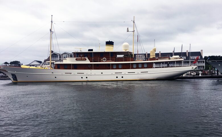 Yacht of a famous author on Taylor's Creek.