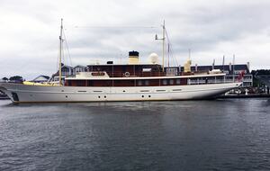Yacht of a famous author on Taylor's Creek.