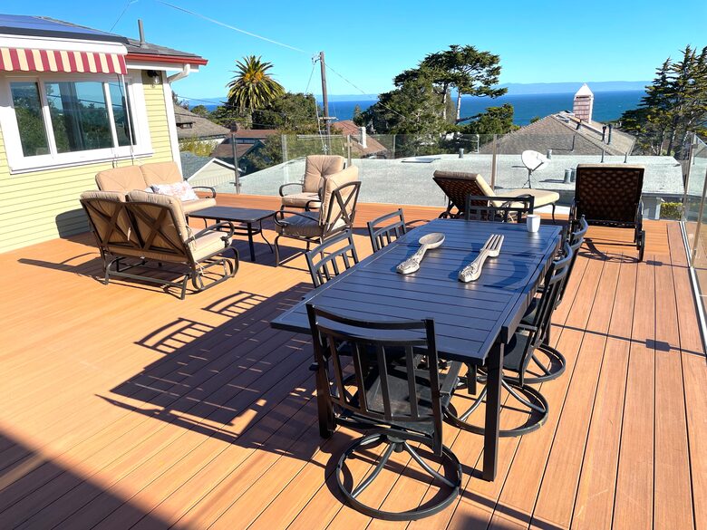 Roof deck with ocean view