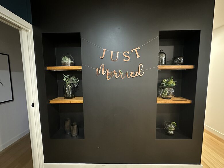 Our Just Married sign available for use