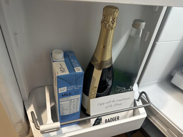 Complimentary Bubbles, Milk & Yarra Valley sparkling Water