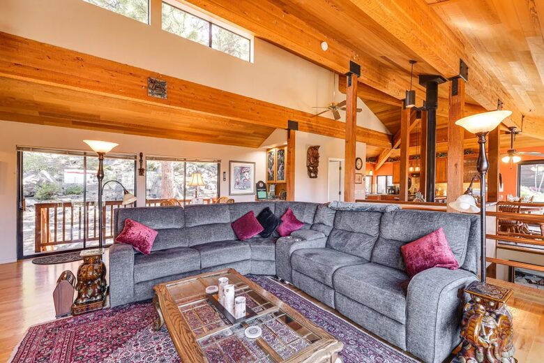 Living room with Wet bar in the corner