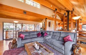 Living room with Wet bar in the corner