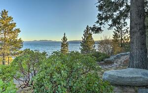 View of the lake from just down the street of the home