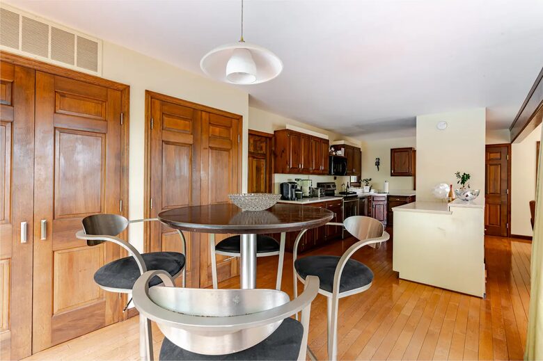 Informal dining and open kitchen fully stocked