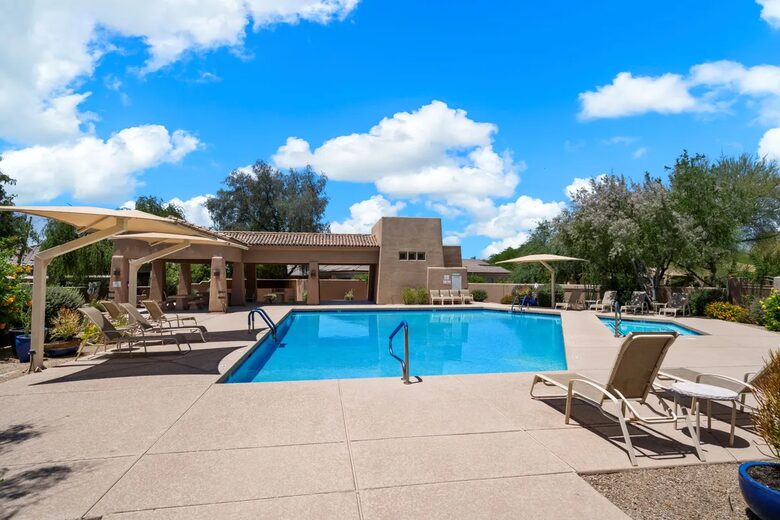Heated community pool and spa