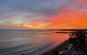 Glorious sunsets to the west, sunrises to the east.