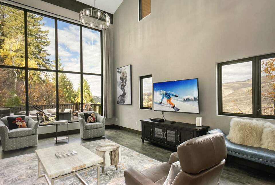 Living room #1 w/large window and amazing view