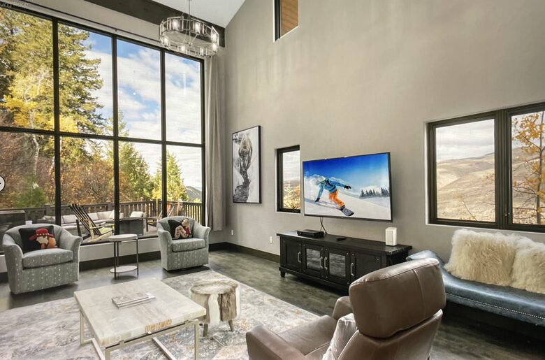 Living room #1 w/large window and amazing view