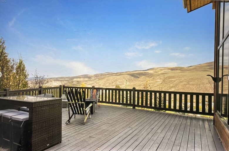 Large deck overlooking valley