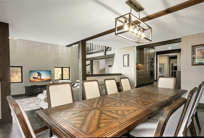 Ding room overlooking living room