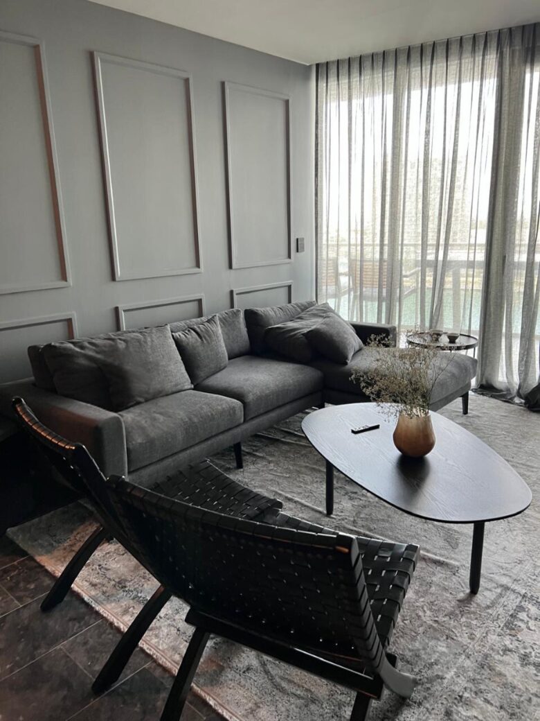 Living room with balcony