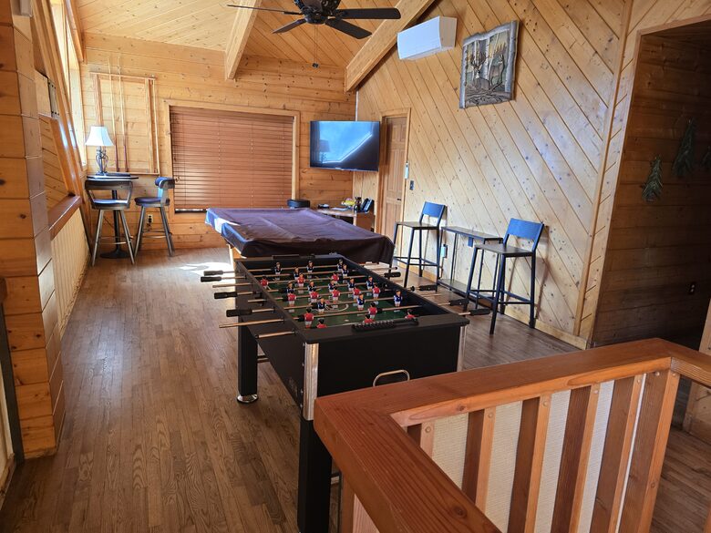 Upper Floor Loft/Game Room - Pool Table - Foosball