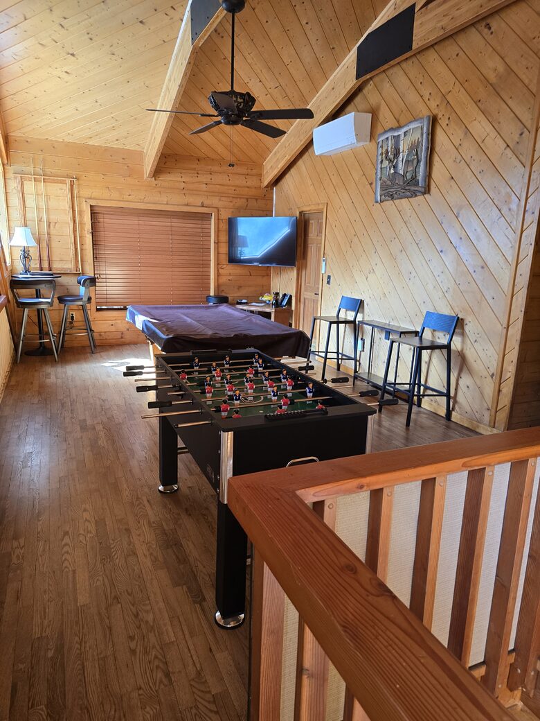 Upper Floor Loft/Game Room - Pool Table - Foosball