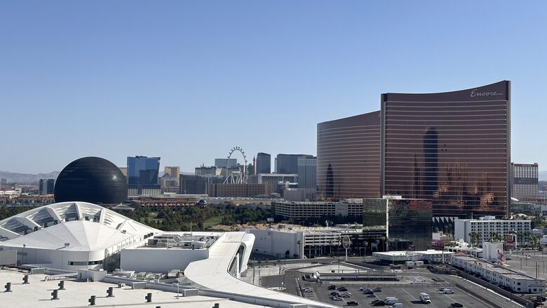 Main Balcony View of Strip and Sphere