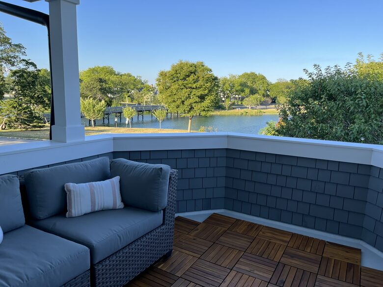 Master bedroom balcony overlooking the lake