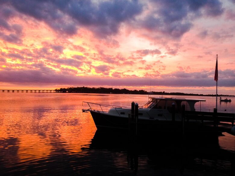 Sunset over the dock