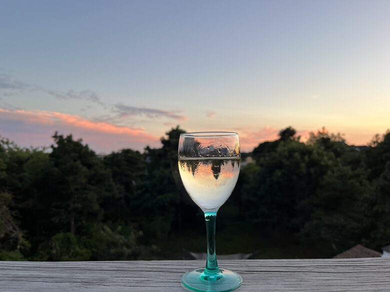 Sunset from primary suite balcony