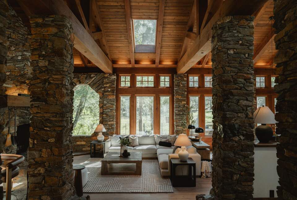 Stone and Glass House next to Yosemite National Park - Mariposa, California
