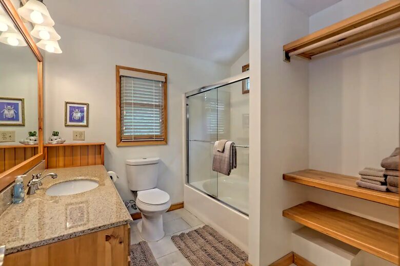 spacious loft bathroom