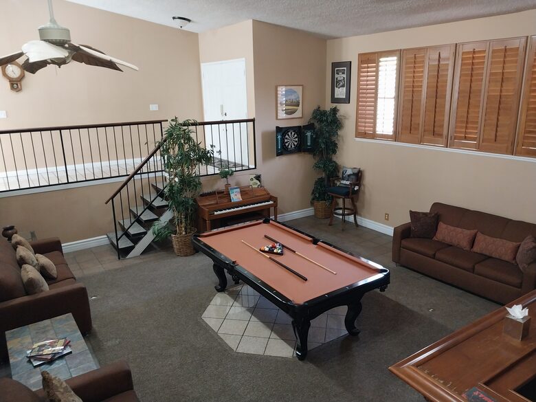 pool table and darts