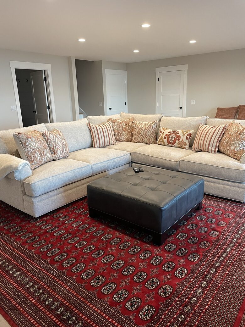 King bed with couch and tv area