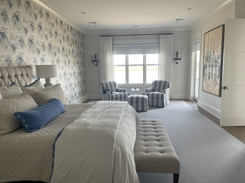 Master bedroom with water view