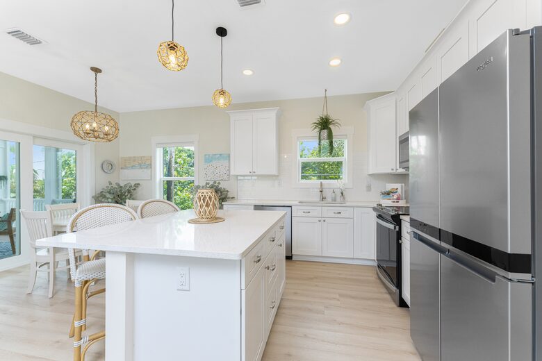 Sparkling Quartz Countertops in this Gorgeous Kitchen