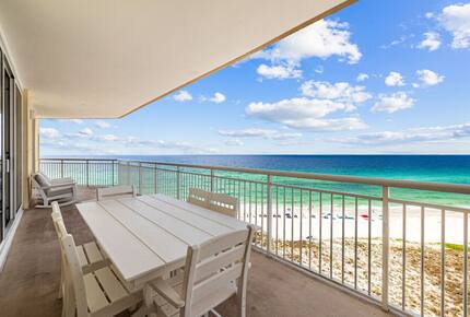 6 seats at the patio table and 4 extra chairs to accommodate