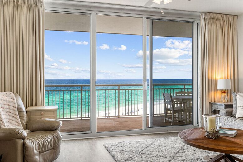 Living room view of ocean