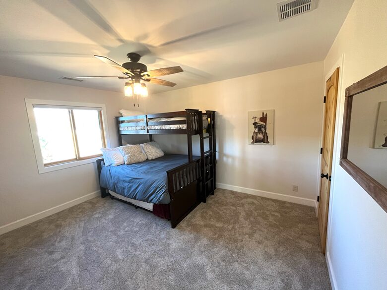 Upstairs bunk room with twin pull-out trundle