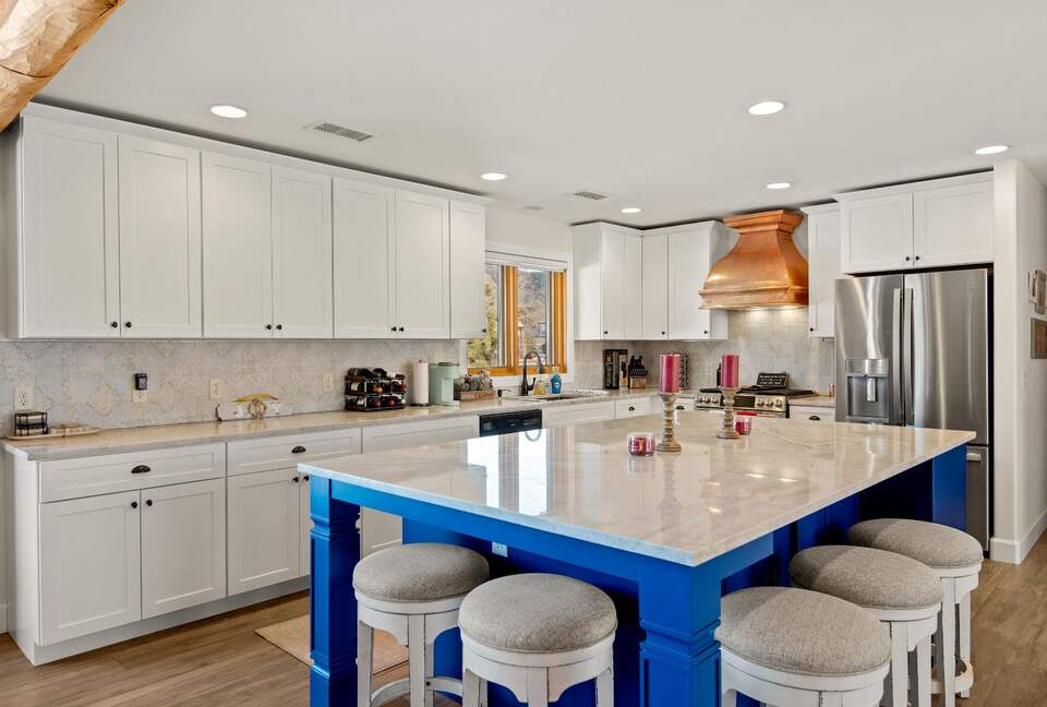 Kitchen with large island and seating for 5