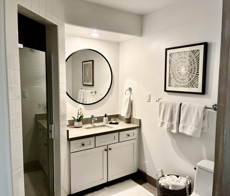 Guest bathroom. Remodeled 2024.