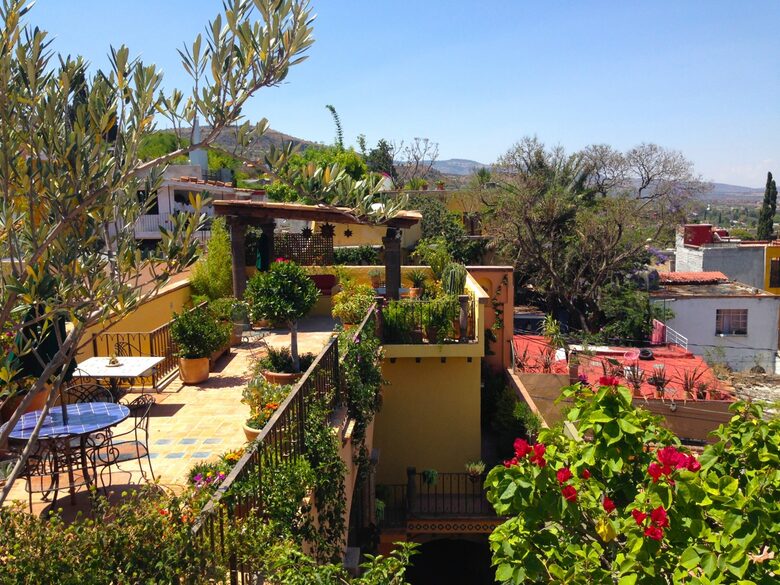 Rooftop garden spans the house
