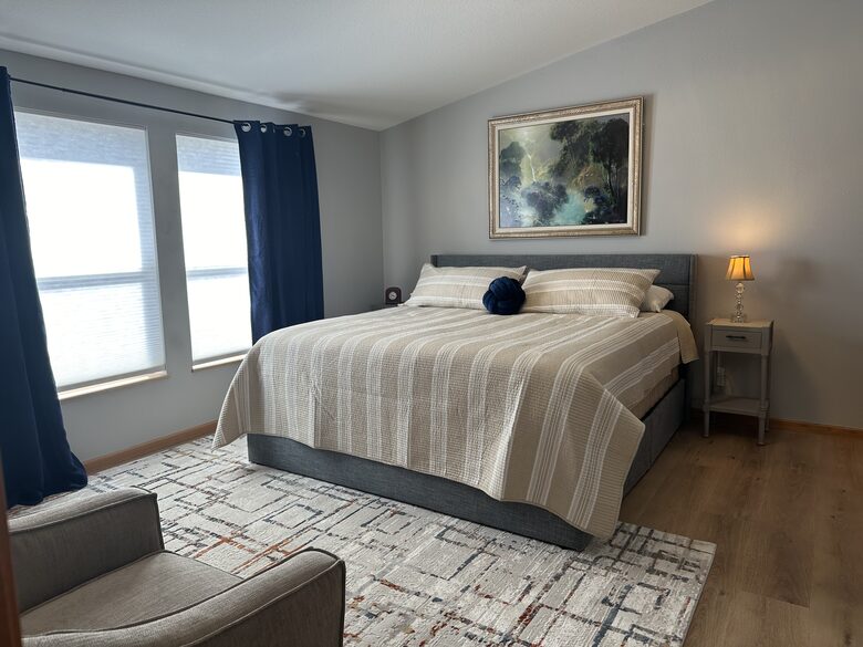 Master bedroom with king size bed