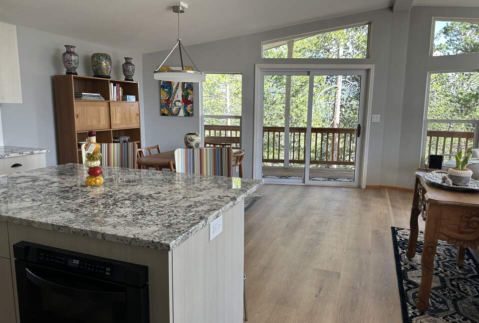 viewing the dining room from the kitchen