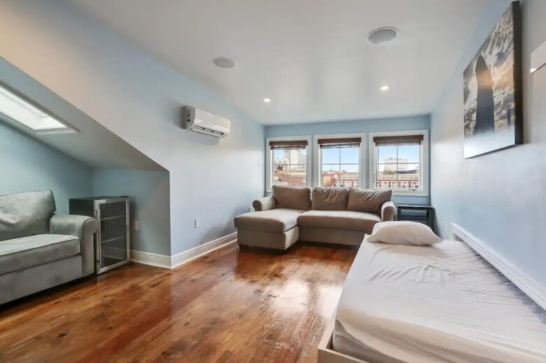The room includes a convenient pullout bed and air condition