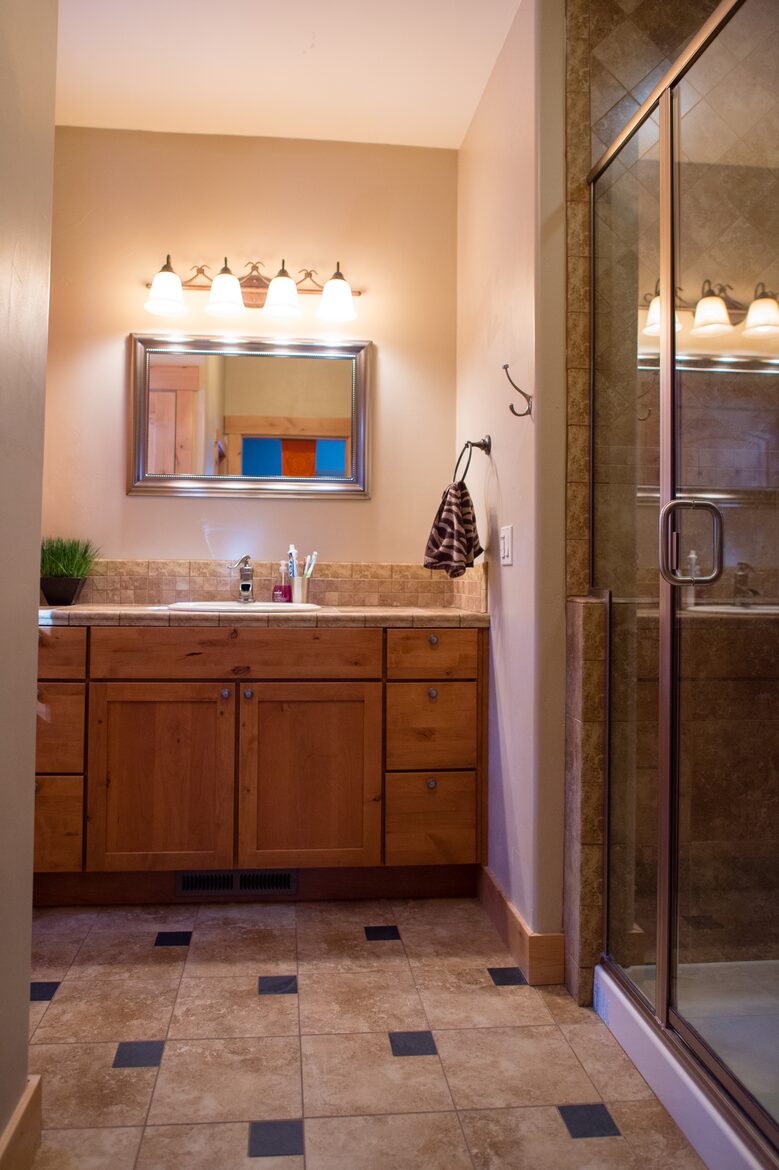 Downstairs bathroom with shower