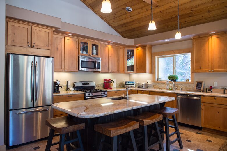 Kitchen with island seating for 4