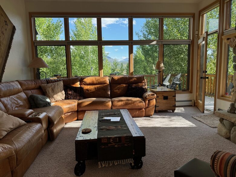 Our couch in the living room RECLINES - you'll want to stay