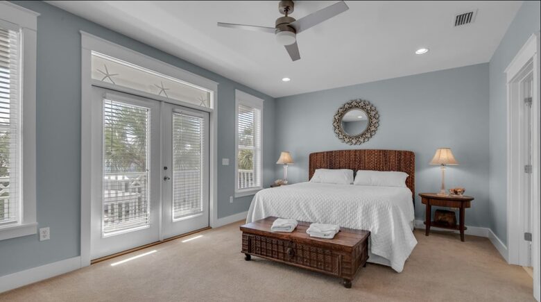 Master bedroom with private balcony