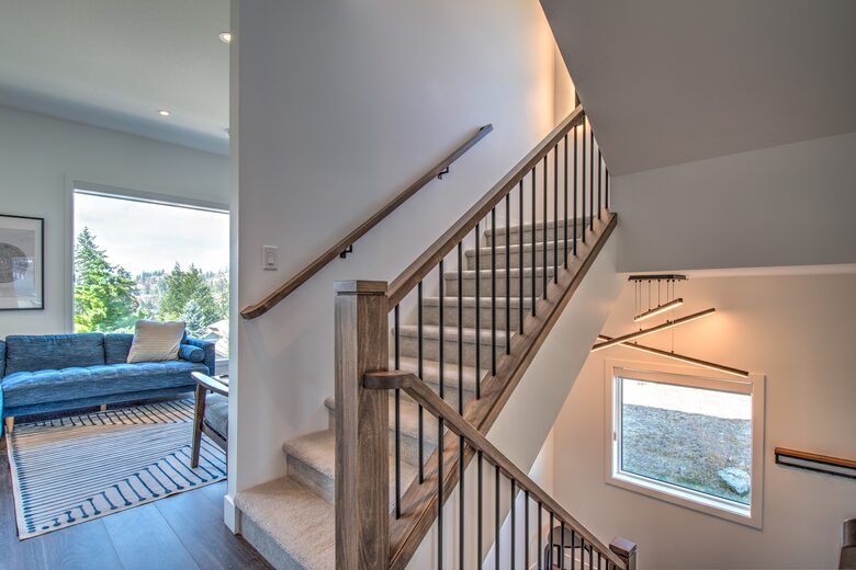 Stairwell. The townhome is on 3 levels, plus roofdeck.