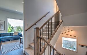 Stairwell. The townhome is on 3 levels, plus roofdeck.