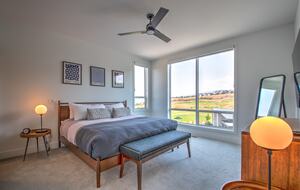 Master bedroom with golf course views
