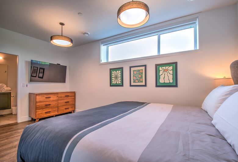 Lower-level bedroom with King bed