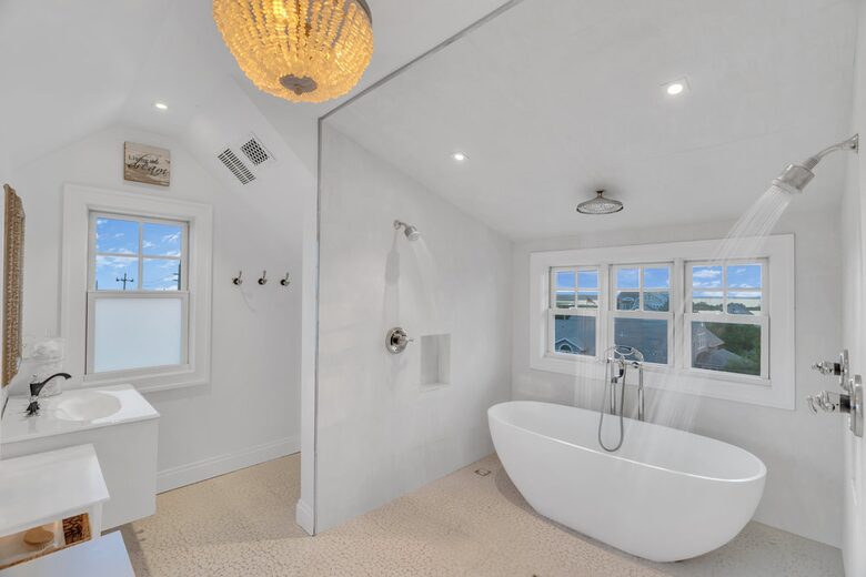Primary Bath with Ocean & Bay views