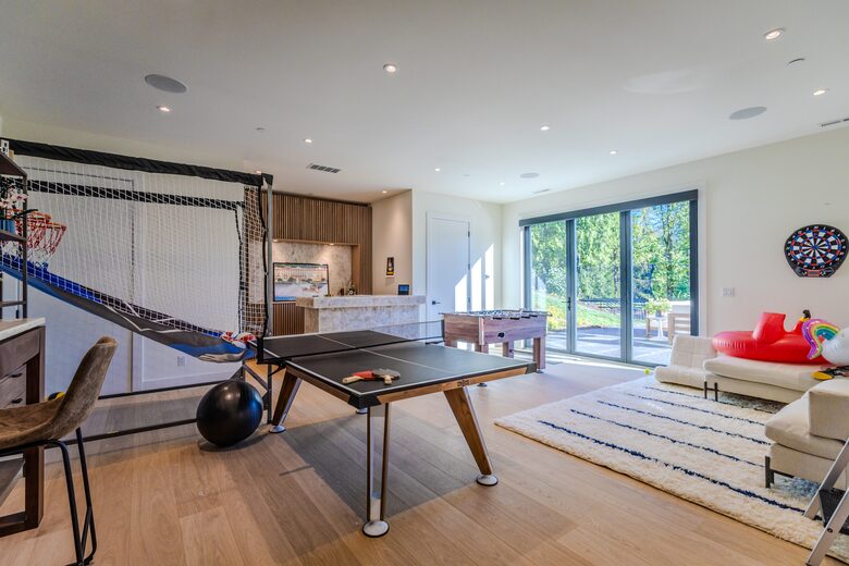 Game room features full bar, Foosball, Ping Pong, Basketball